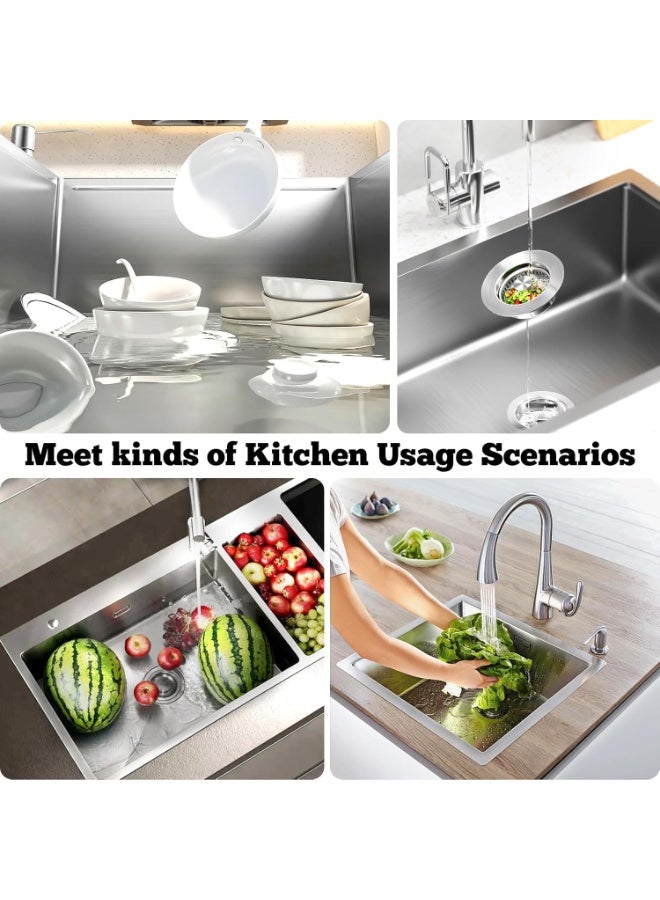 ENJOYCRAFTS 3 in 1 Kitchen Sink Drain Strainer Stopper, Brushed Stainless Steel SUS 304 Pop Up Sink Drain Stopper for Standard 3-1/2 Inch Drain Anti-Clogging Odor Prevention - Image 4